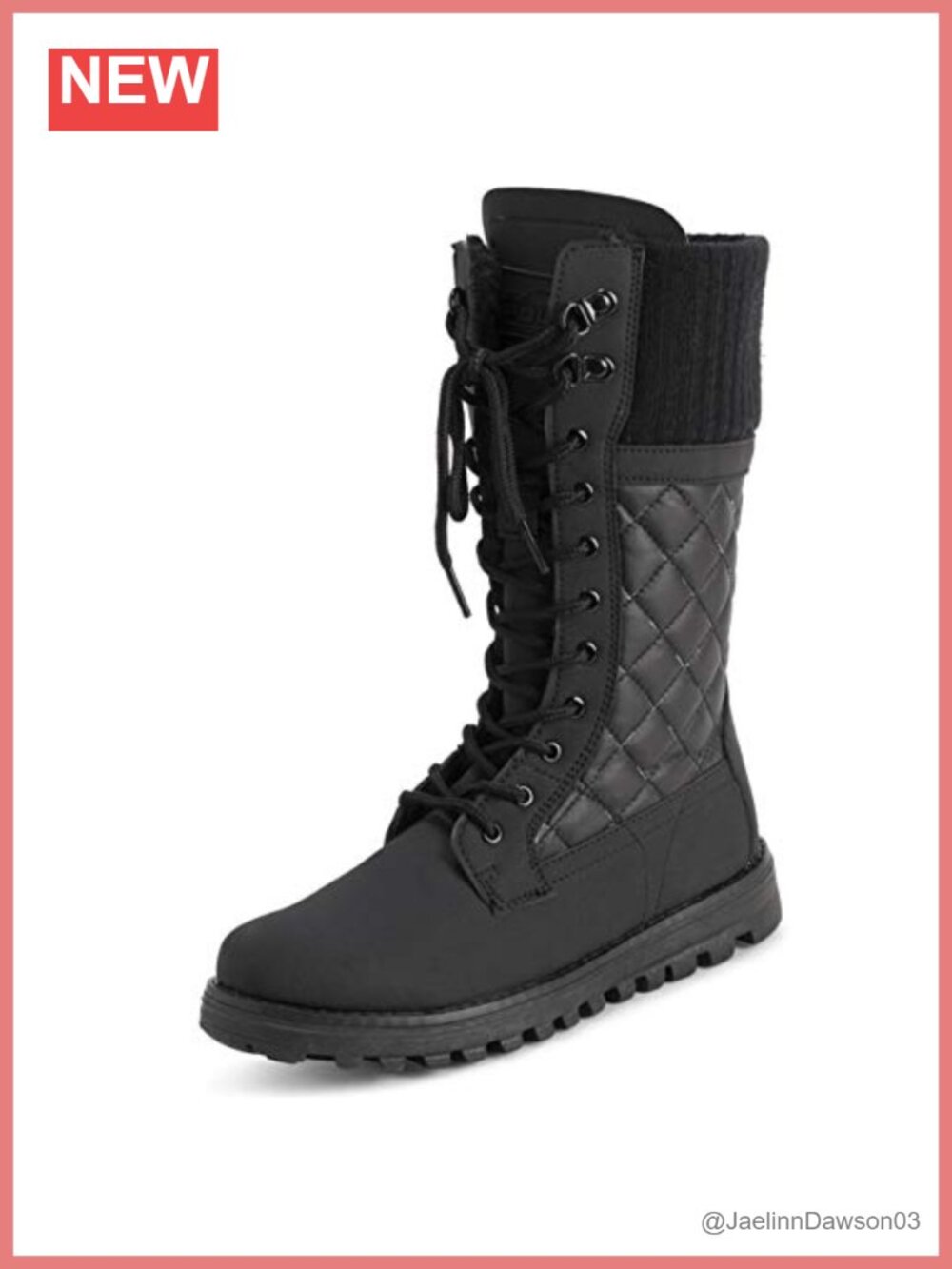 Faux Fur Lined Waterproof Snow Boots with Rubber Sole - Mid-Calf